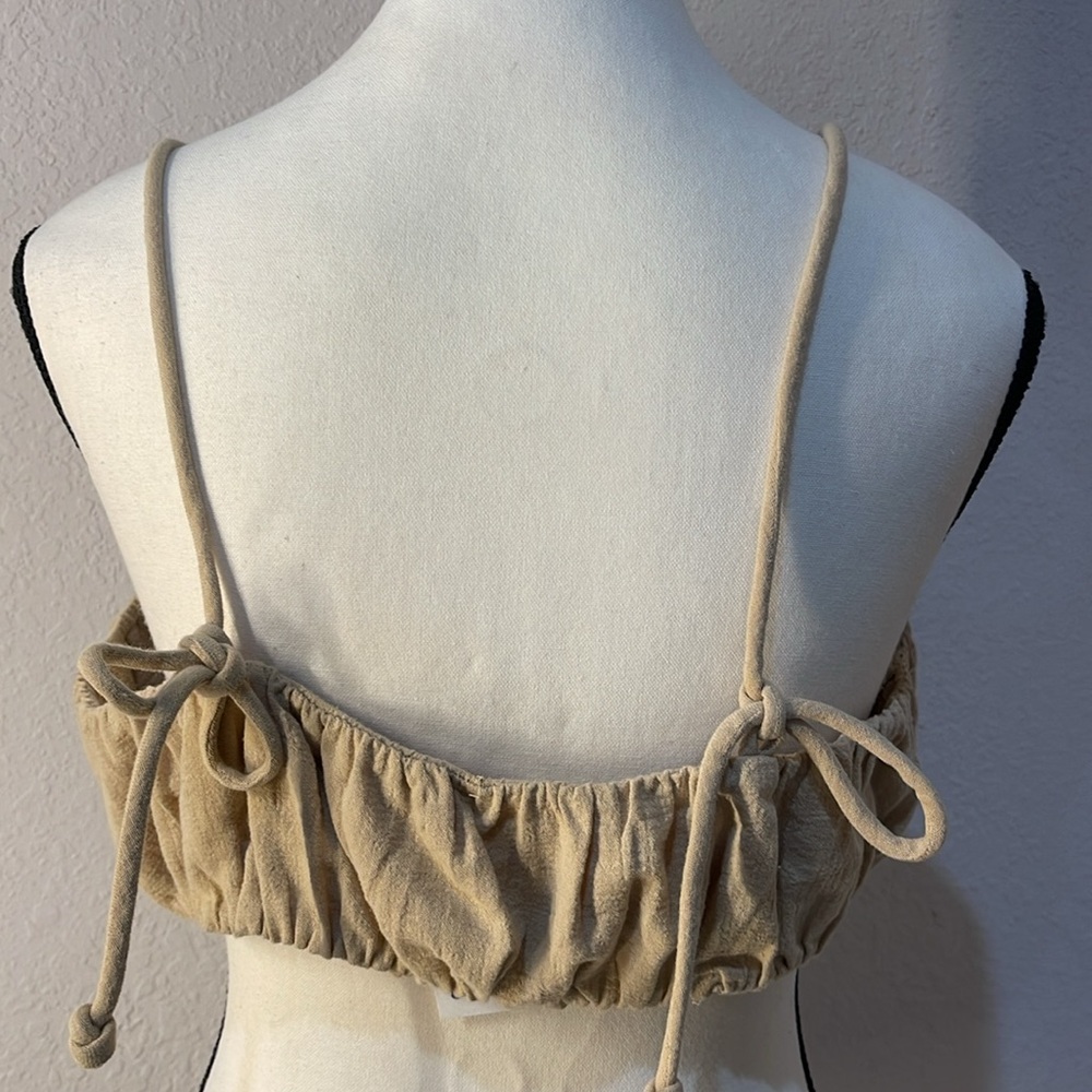 FREE People Ethereal Cream Boho Cropped Top New With Tags Size Medium - Picture 4 of 9
